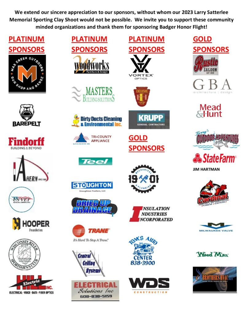 Clay shoot 2023 Sponsors